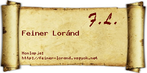 Feiner Loránd névjegykártya
